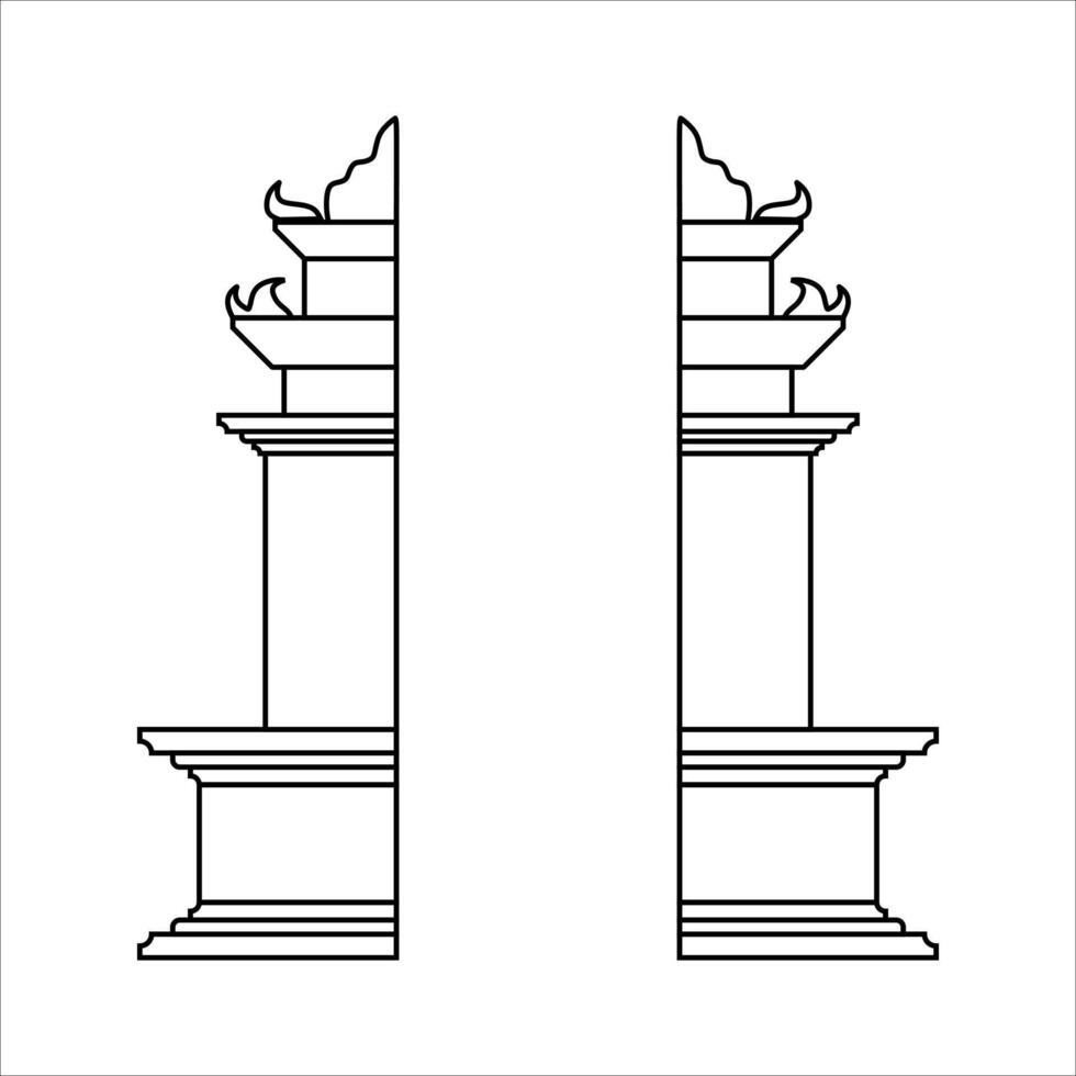 Linear indonesian independence day icon illustration vector