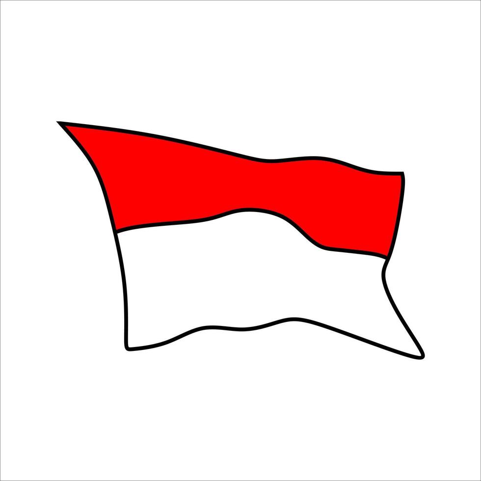 Indonesian Flag Independence Day Element vector
