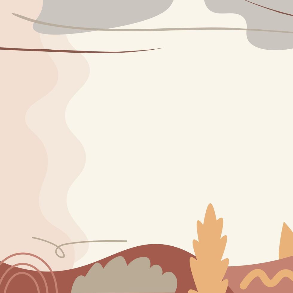 Hand drawn soft earth tones illustration element background vector