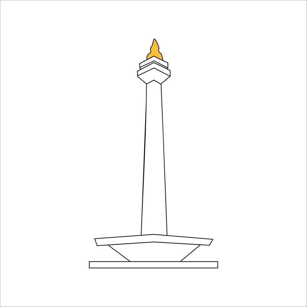 Linear indonesian independence day icon illustration vector