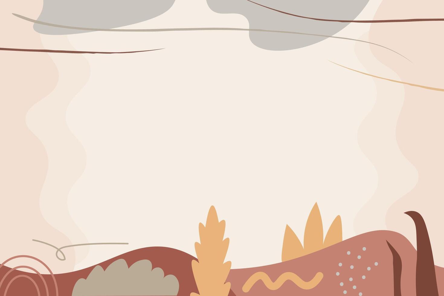 Hand drawn soft earth tones illustration element background vector