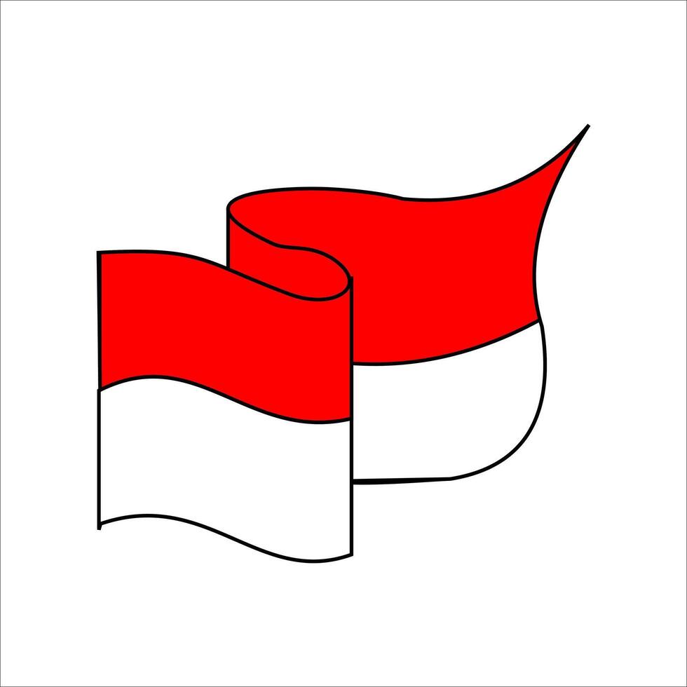 Indonesian Flag Decoration Element vector