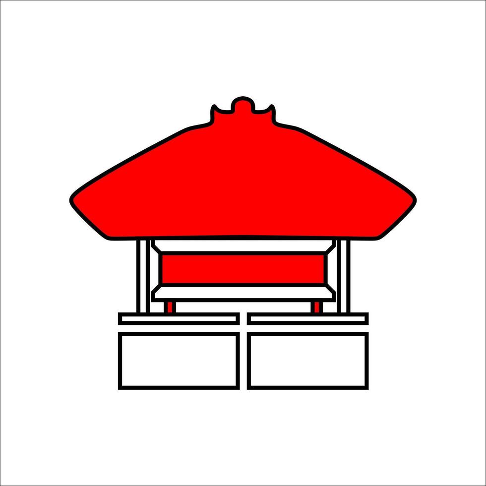 Linear indonesian independence day icon illustration vector