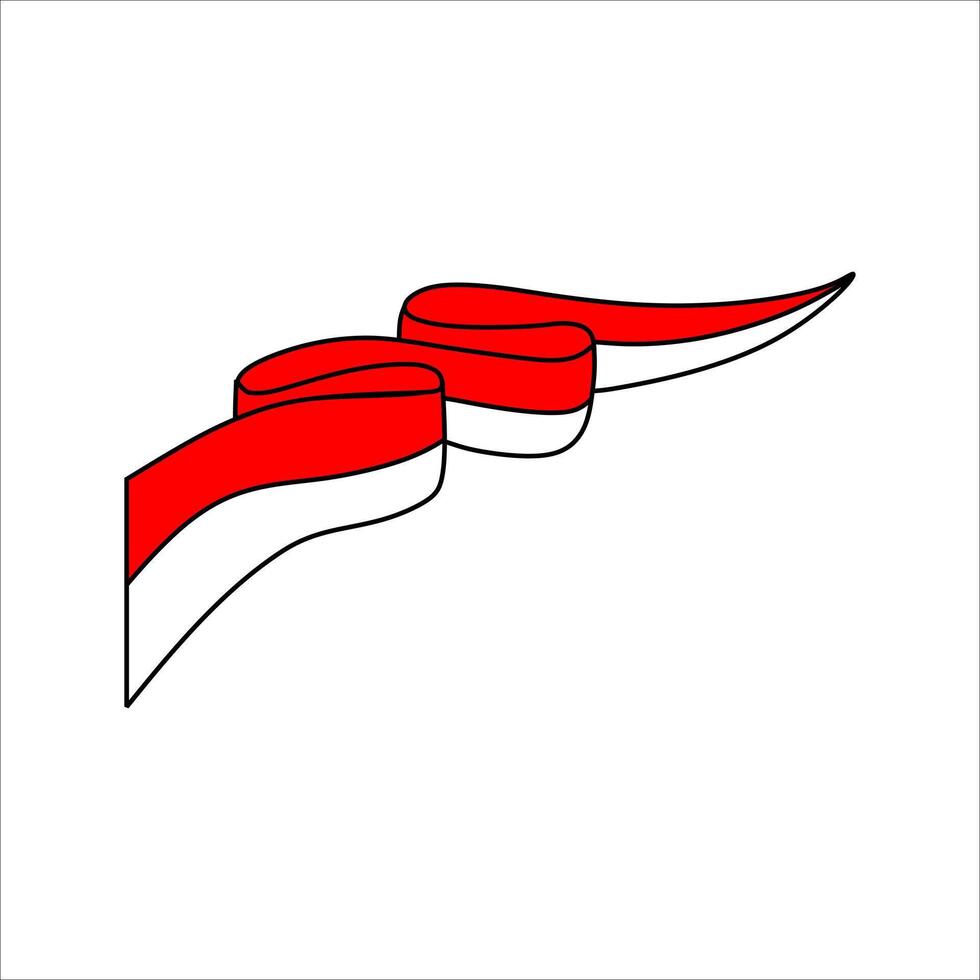 Indonesian Flag Independence Day Element vector