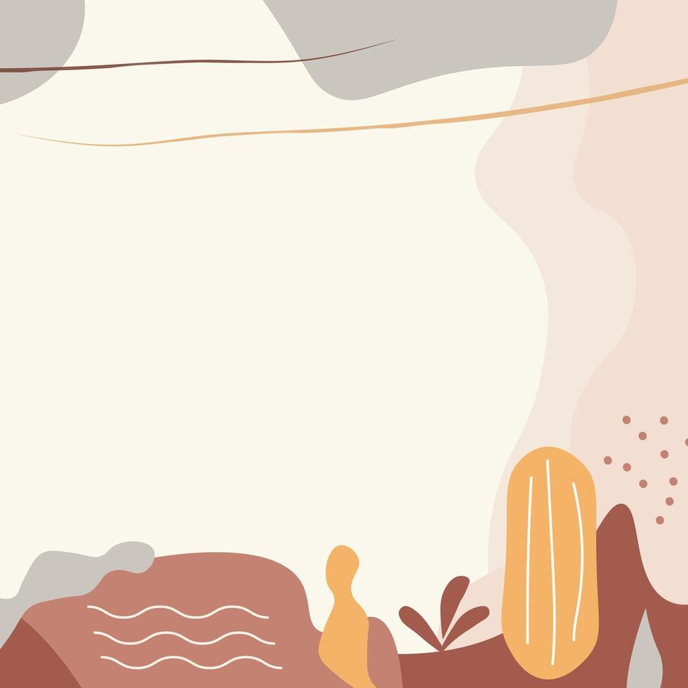 Hand drawn soft earth tones illustration element background vector