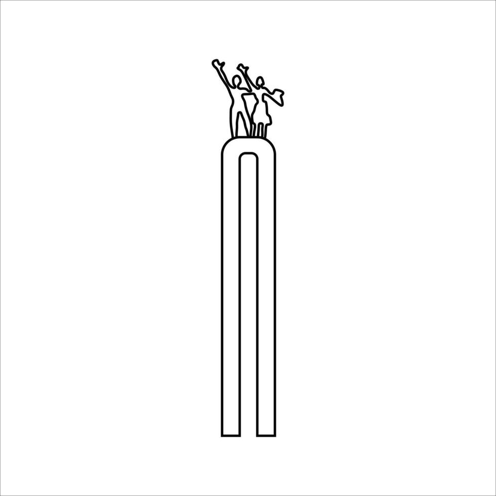 Linear indonesian independence day icon illustration vector