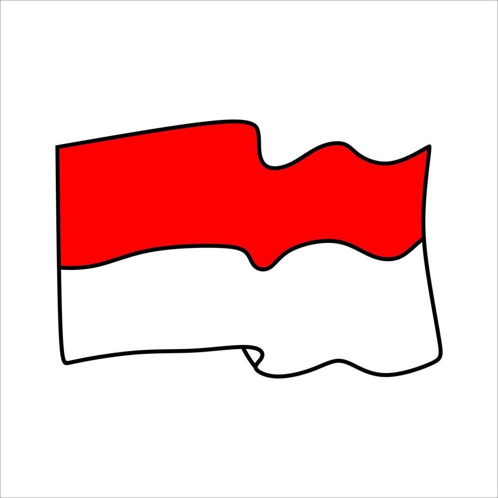 Indonesian Flag Independence Day Element vector