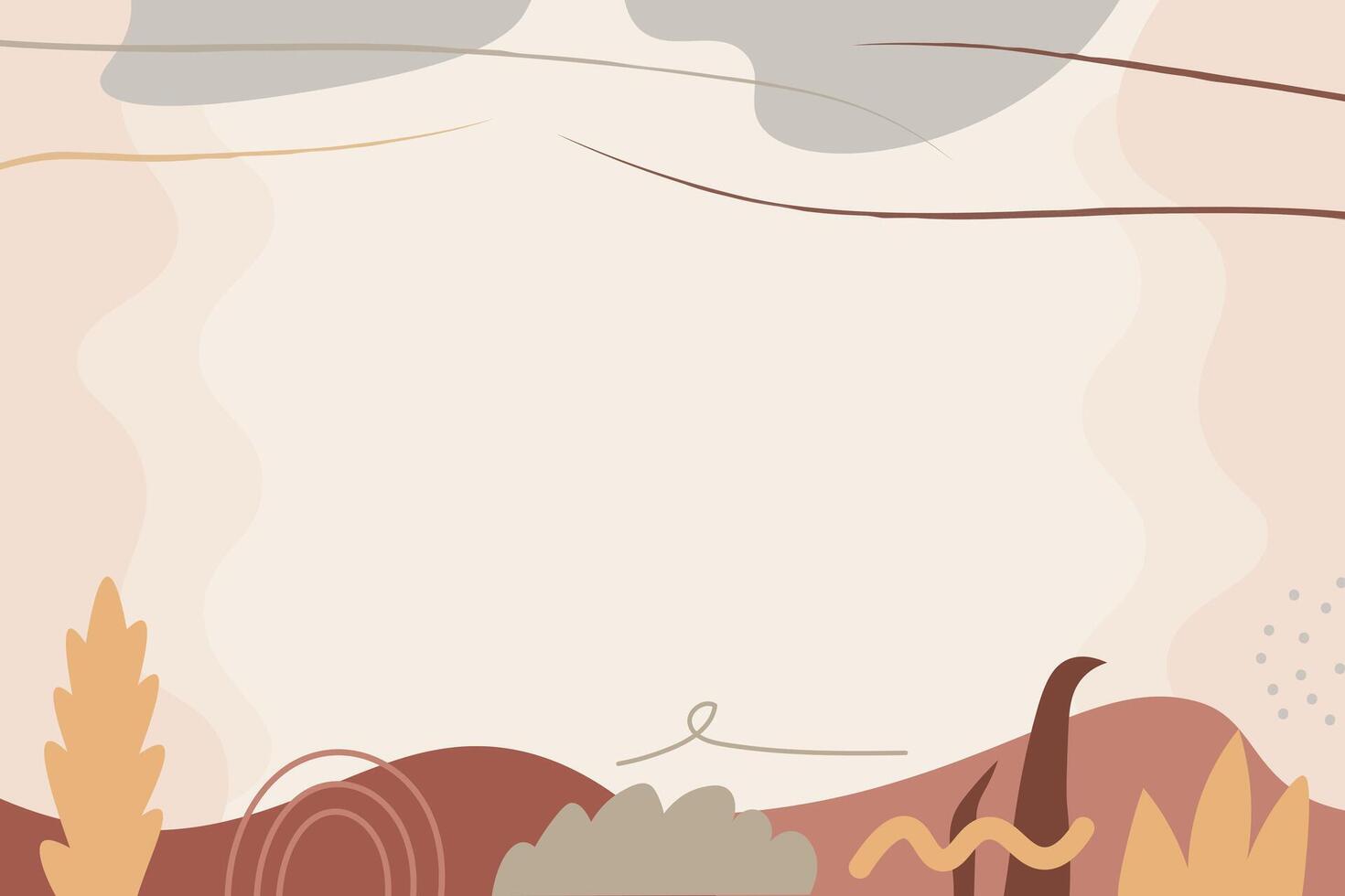 Hand drawn soft earth tones illustration element background vector