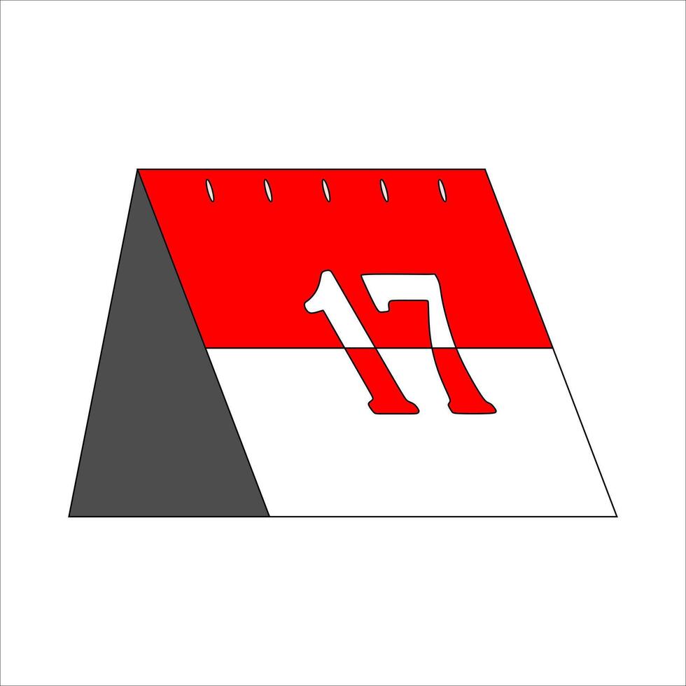 Indonesian Flag Independence Day Element vector