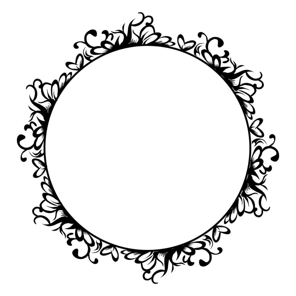Classic vintage design with black circle frame. Perfect for photos, icons, logos, banners, greeting cards, websites, advertisements vector