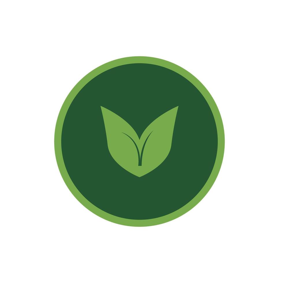 Organic food. Leaf with fork and spoon icon flat style isolated on white background. illustration vector