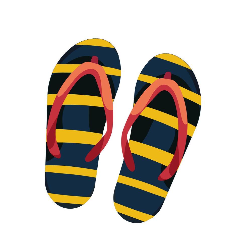 Summer flip flops for man or girl in flat style isolated on white background. simple illustration. Slippers icon. Open shoes. vector