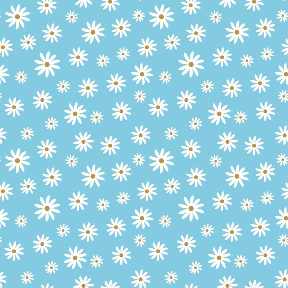 Imagine a beautiful blue background adorned with delicate white flowers vector