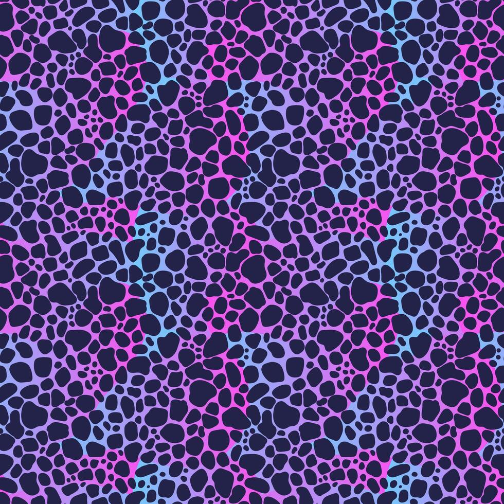 Seamless purple and blue squares on black background vector