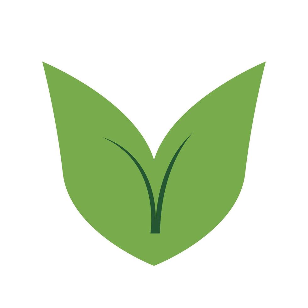 Organic food. Leaf with fork and spoon icon flat style isolated on white background. illustration vector