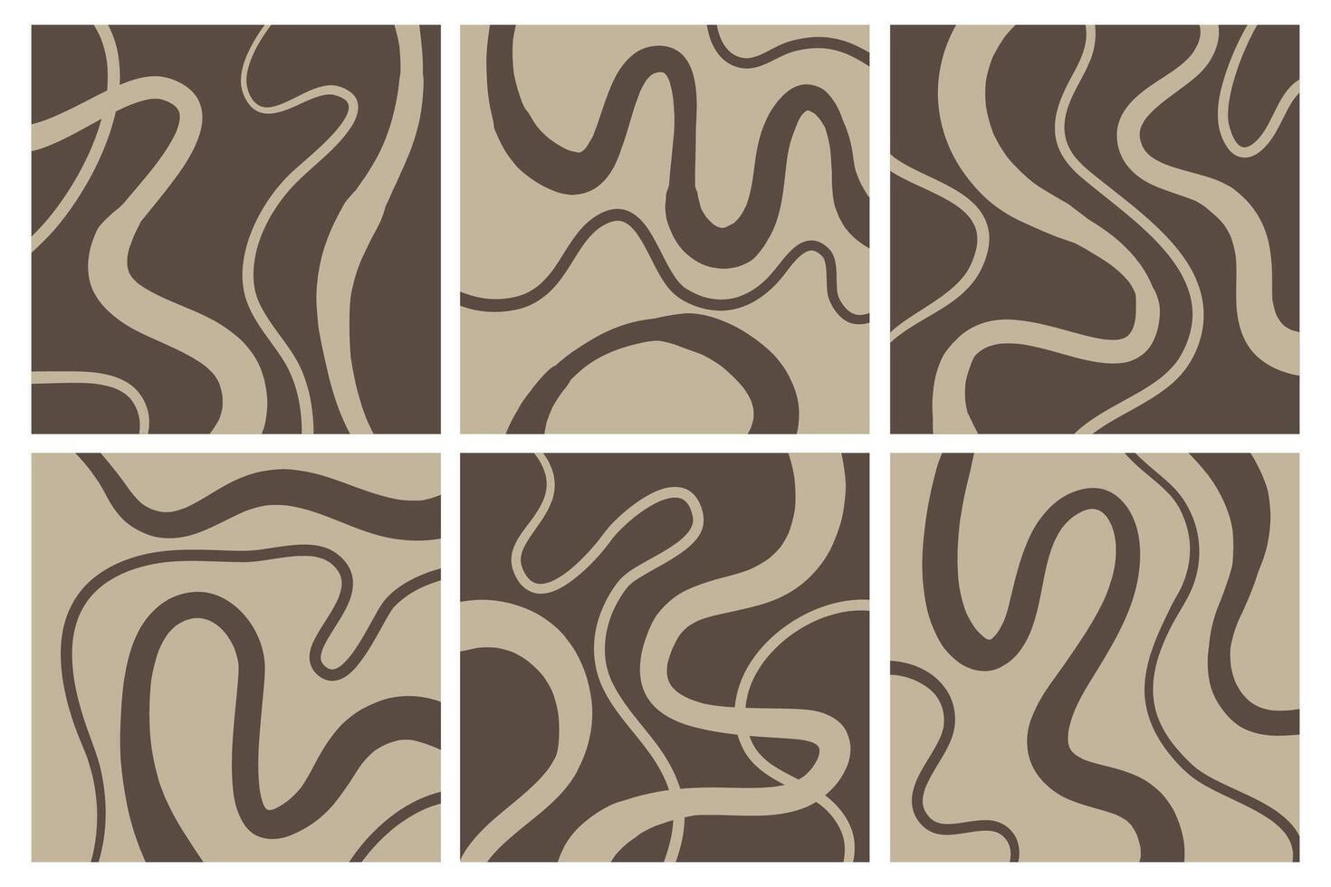 Set of stylish templates with organic abstract shapes and lines in nude colors. Pastel background in minimalist style. vector