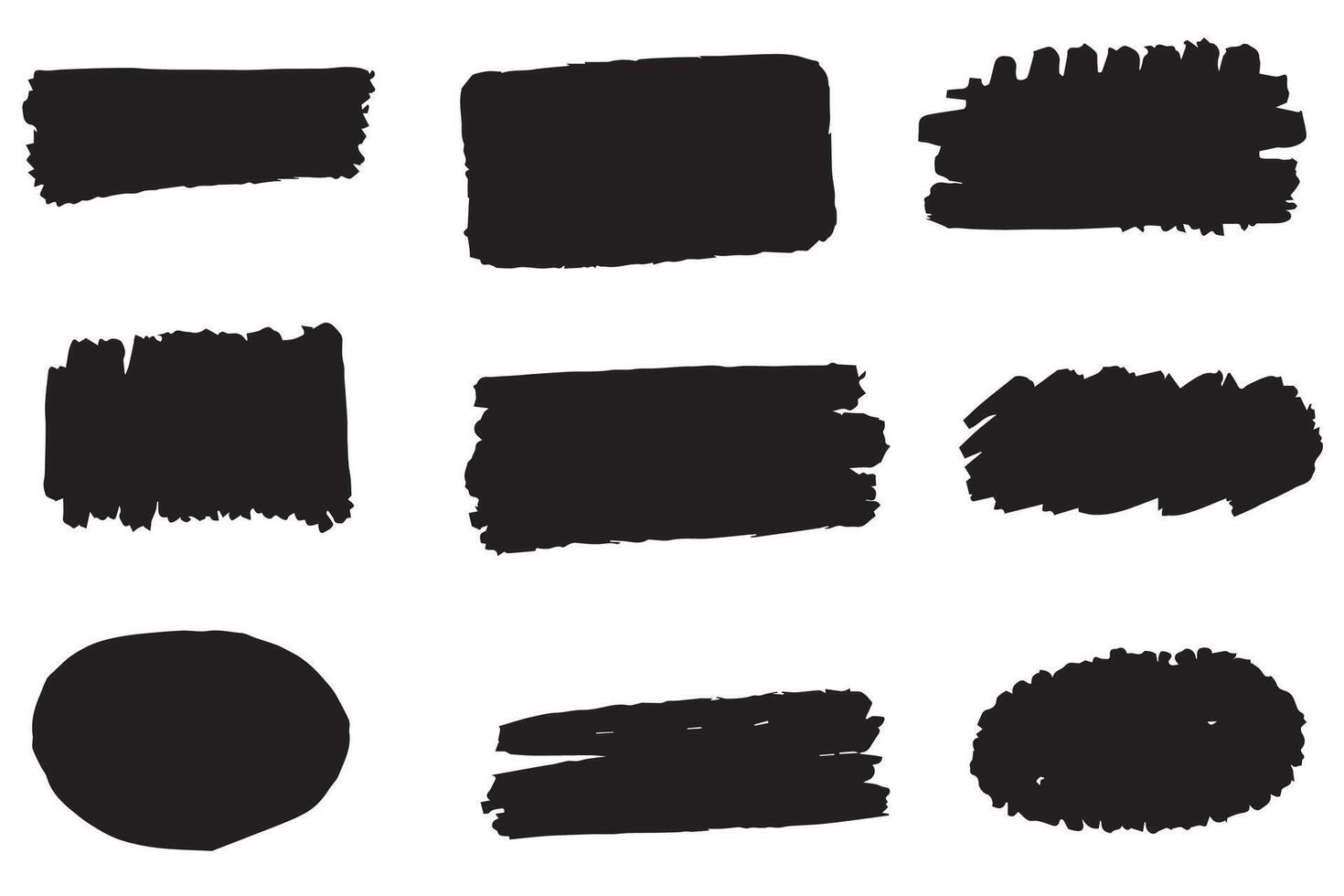 Set of Torn Paper Frames. Collage Shape of Black Ripped Papers Silhouettes isolated on white background. vector