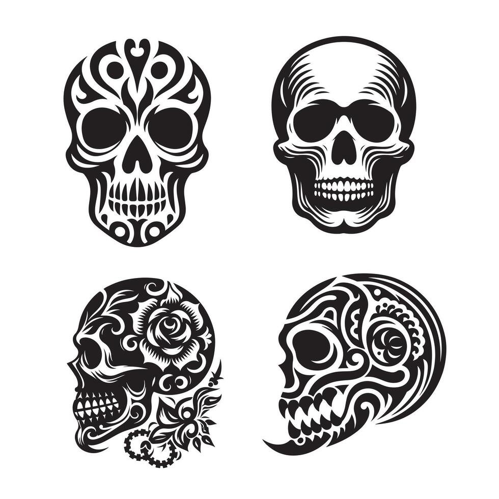 Skull Illustration, For T-Shirt Design, Tshirt, Human skull illustration vector