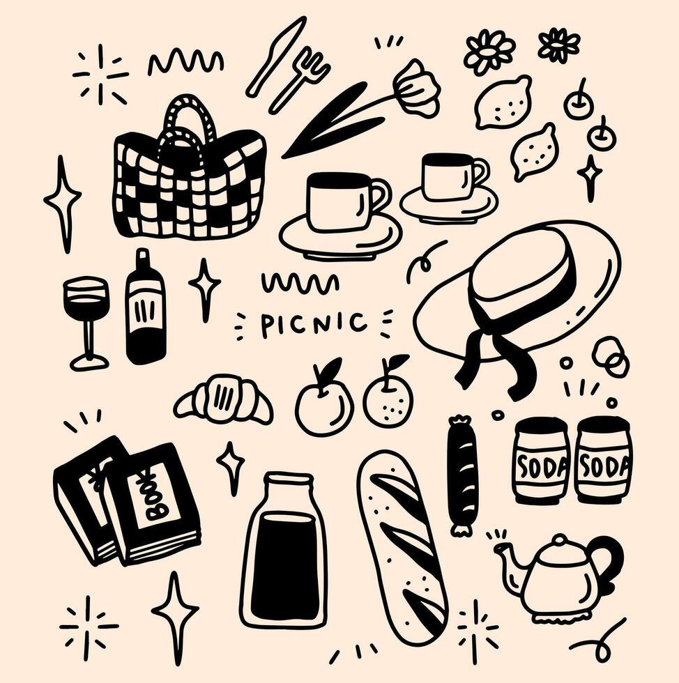 picnic element design for templates. vector