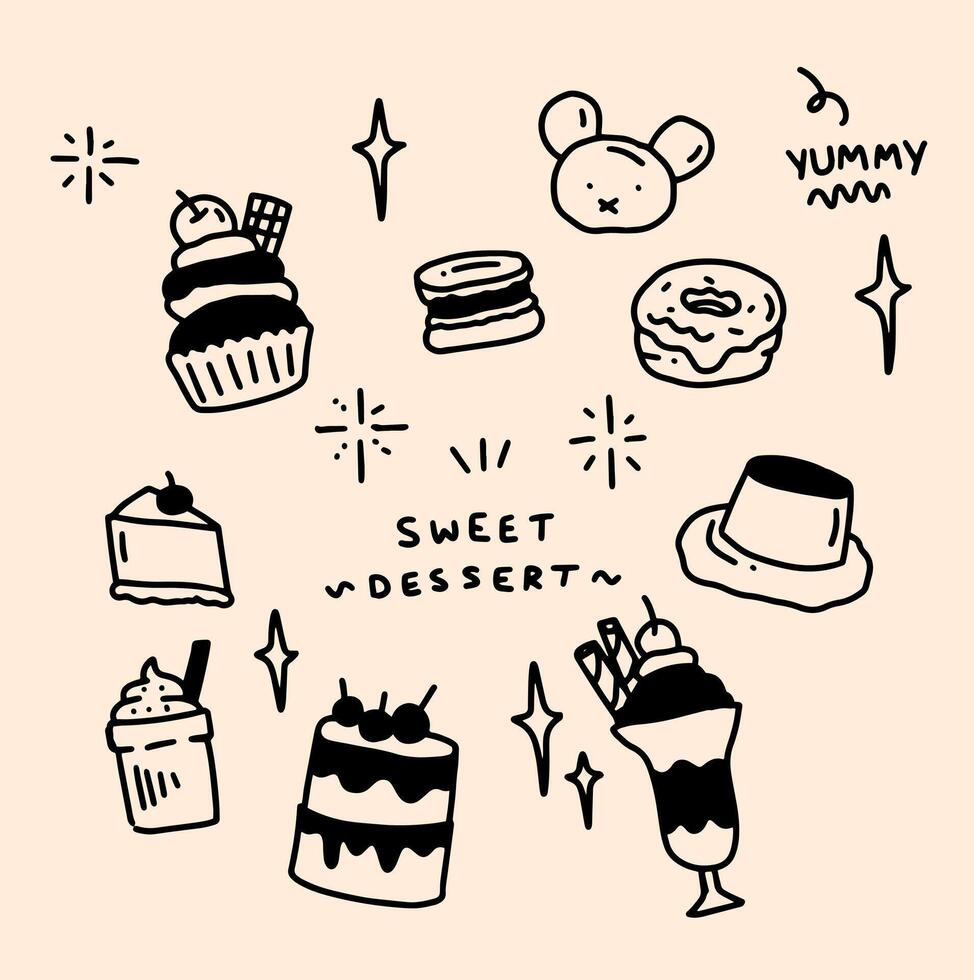 sweet dessert element design for templates. vector