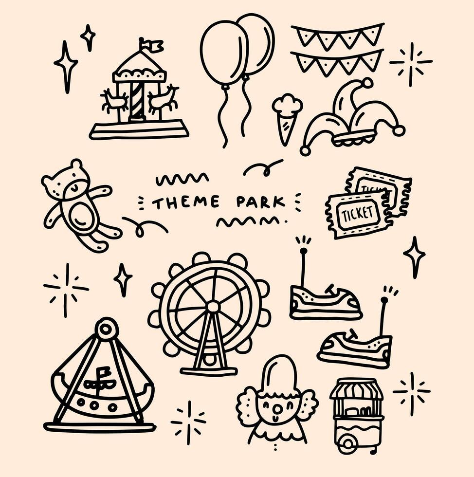 theme park element design for templates. vector