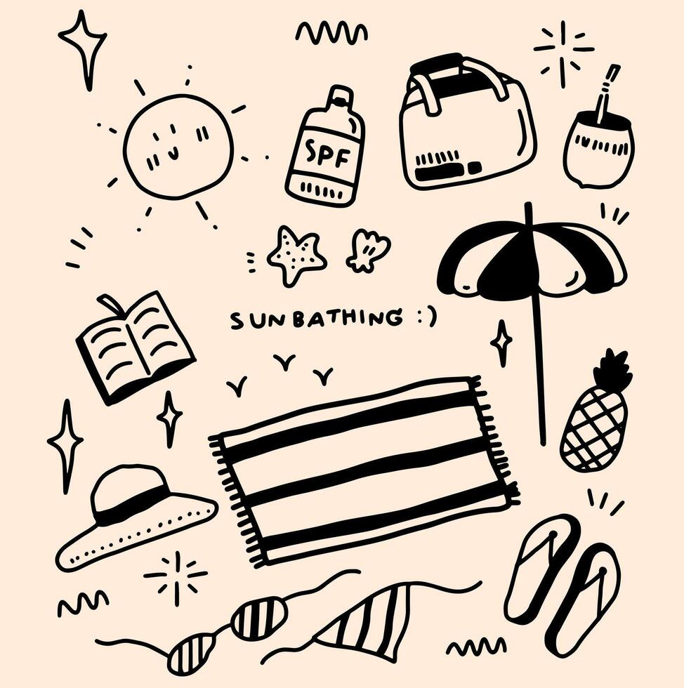 sunbathing element design for templates. vector