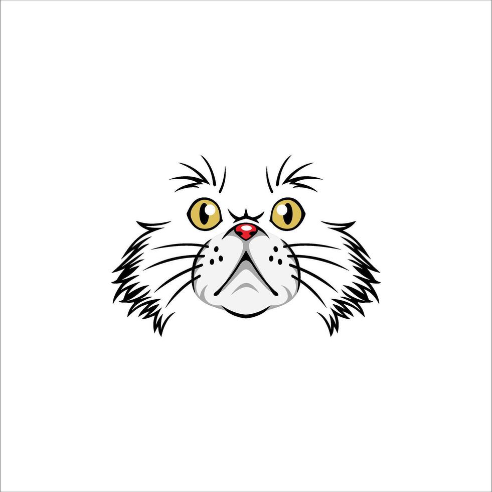 a cat's face with big eyes and a big nose vector
