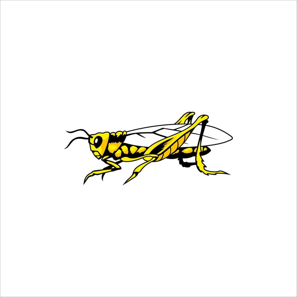 a yellow and black grasshopper logo vector