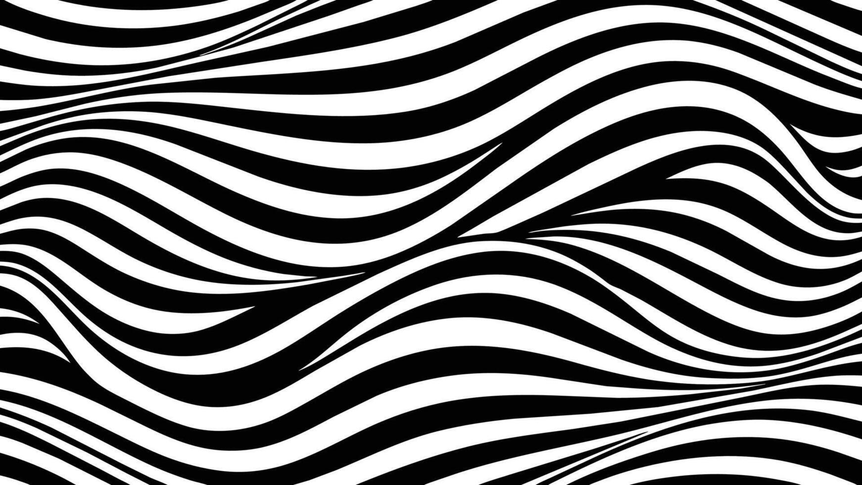 Abstract black and white wave line draw illustration background vector
