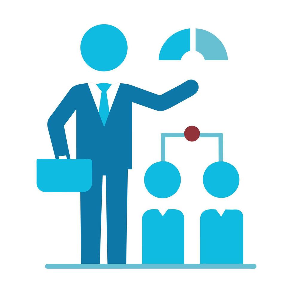 Leader. Presentation. Strategy. icon shape Business illustration. on white background vector