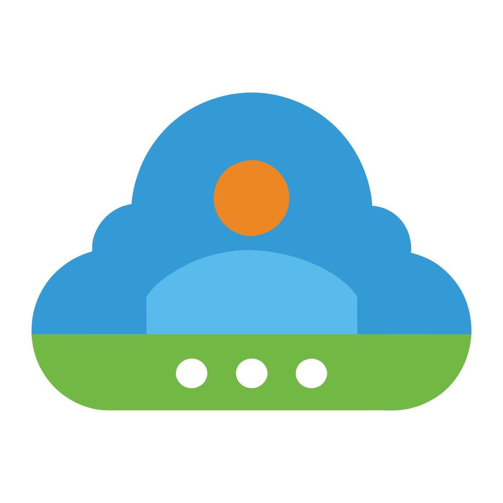 Massage with cloud computing icon flat illustration on white background. vector