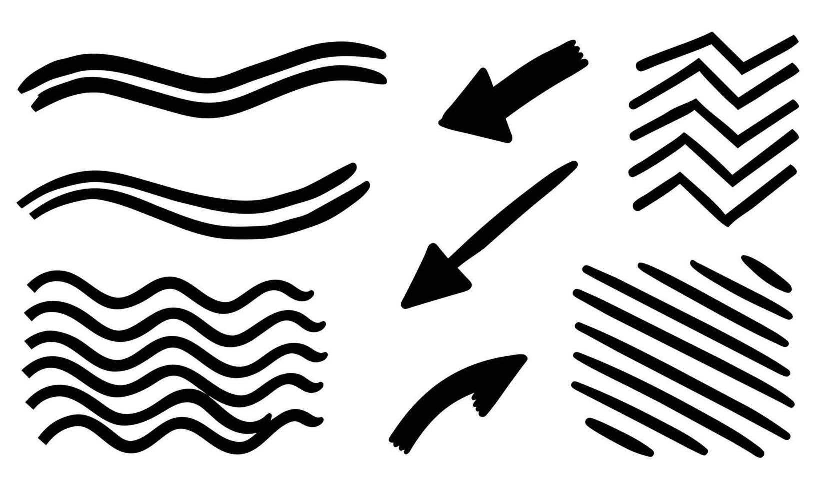 Charcoal scribble stripes emphas line draw elements. illustration on white background. vector