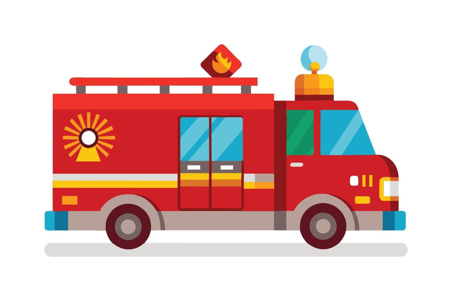 Fire Traffic flat illustration on white background. vector