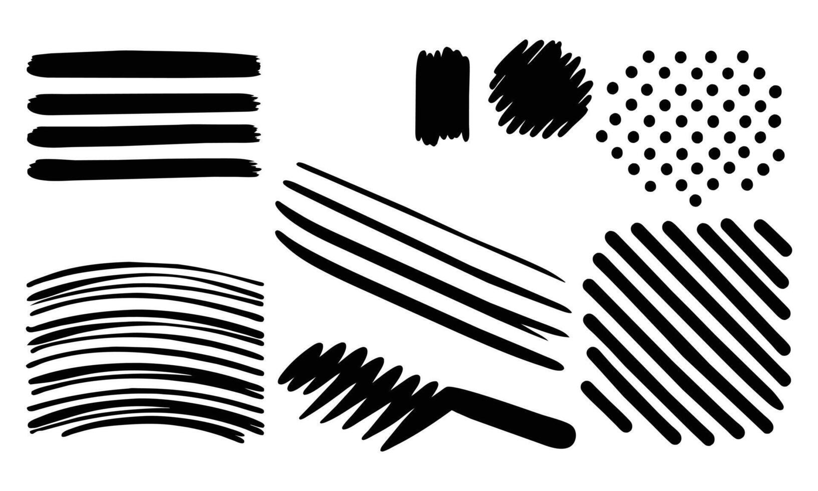 brush lines. Highlighter underline scribbles. Paint pen handdrawn strokes. illustration of grunge freehand watercolor ink pencil mark illustration on white background. vector