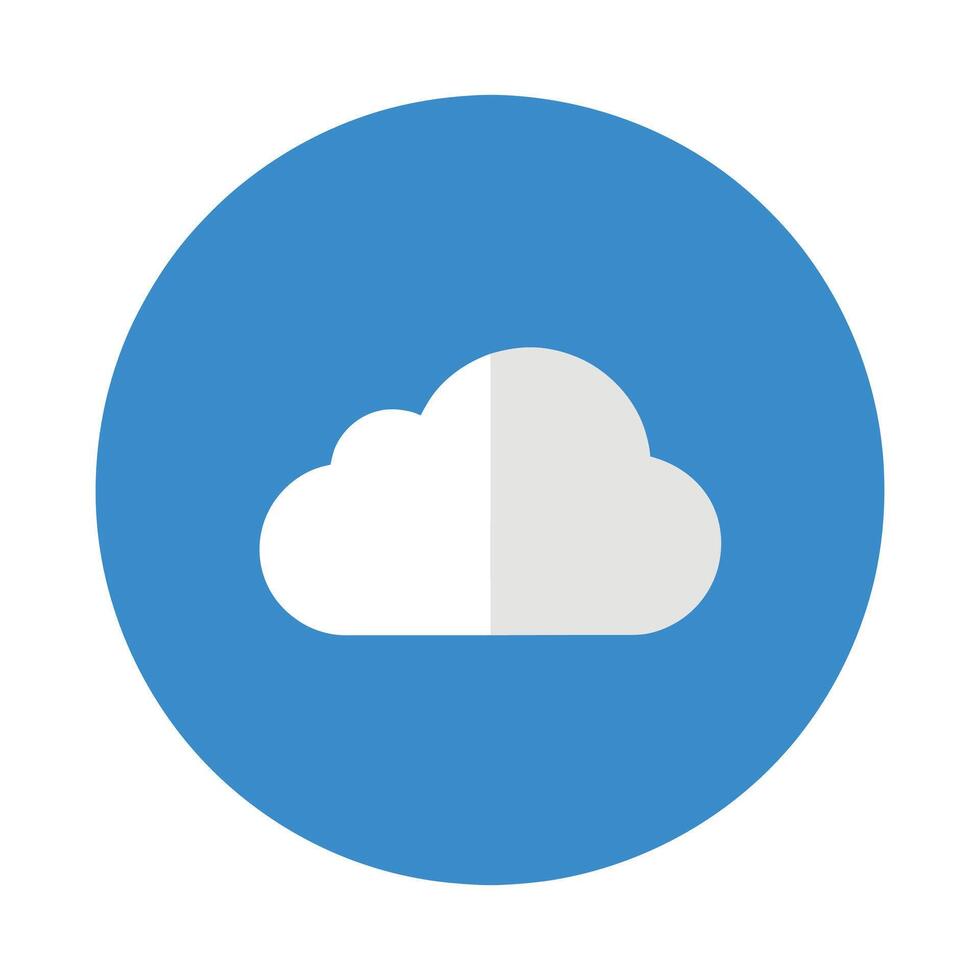 Circle in cloud computing icon flat illustration on white background vector