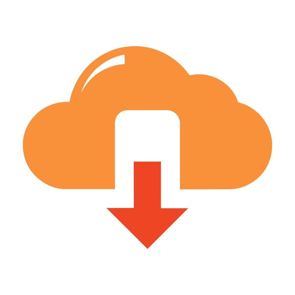 Download cloud computing icon flat illustration on white background. vector