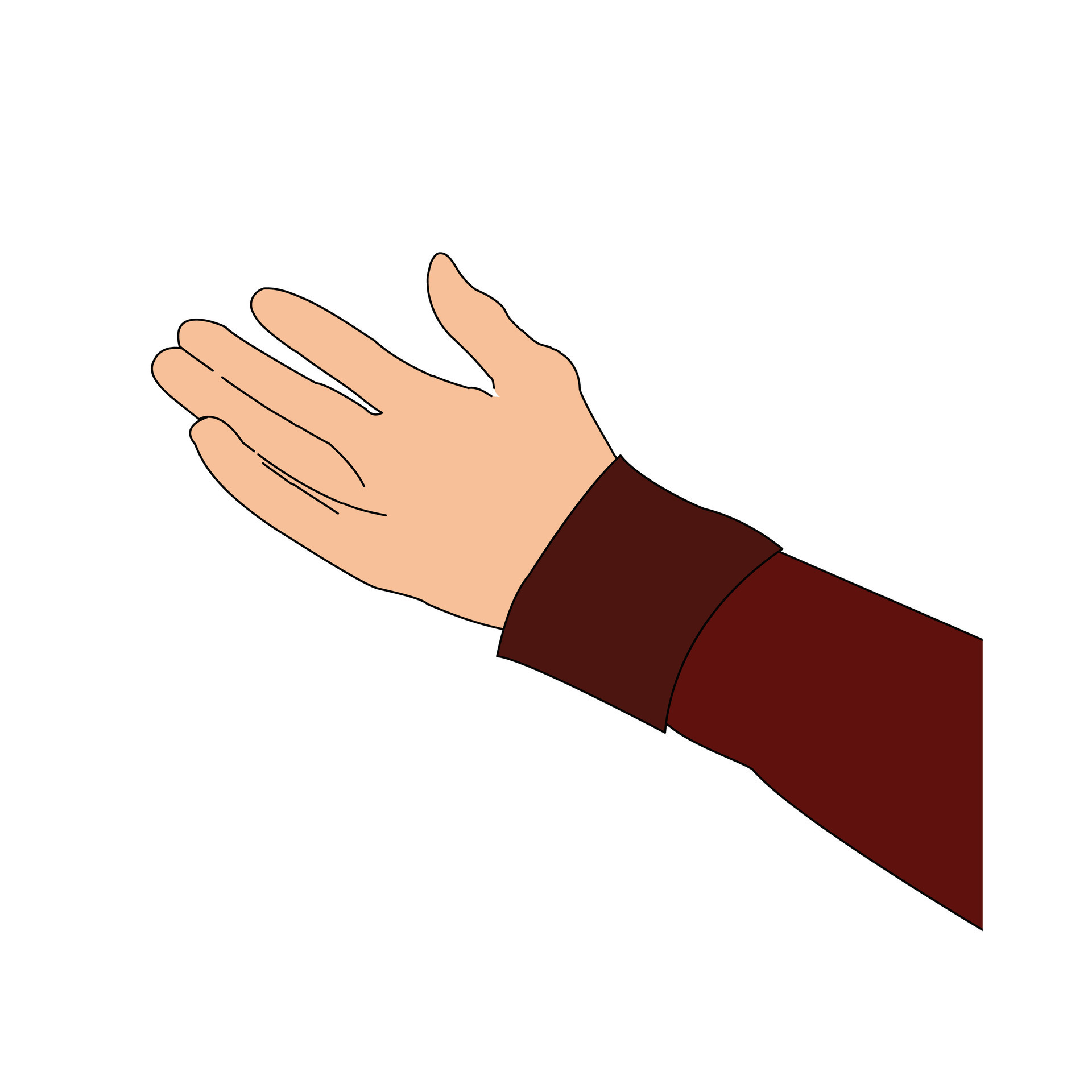 Hand holding an invisible object flat illustration on white background