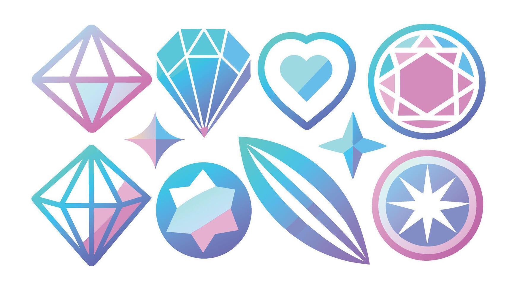 Hologram sticker. Holographic stickers with guilloche pattern in various shapes. Iridescent shiny textured labels for product guarantee quality. Isolated set vector