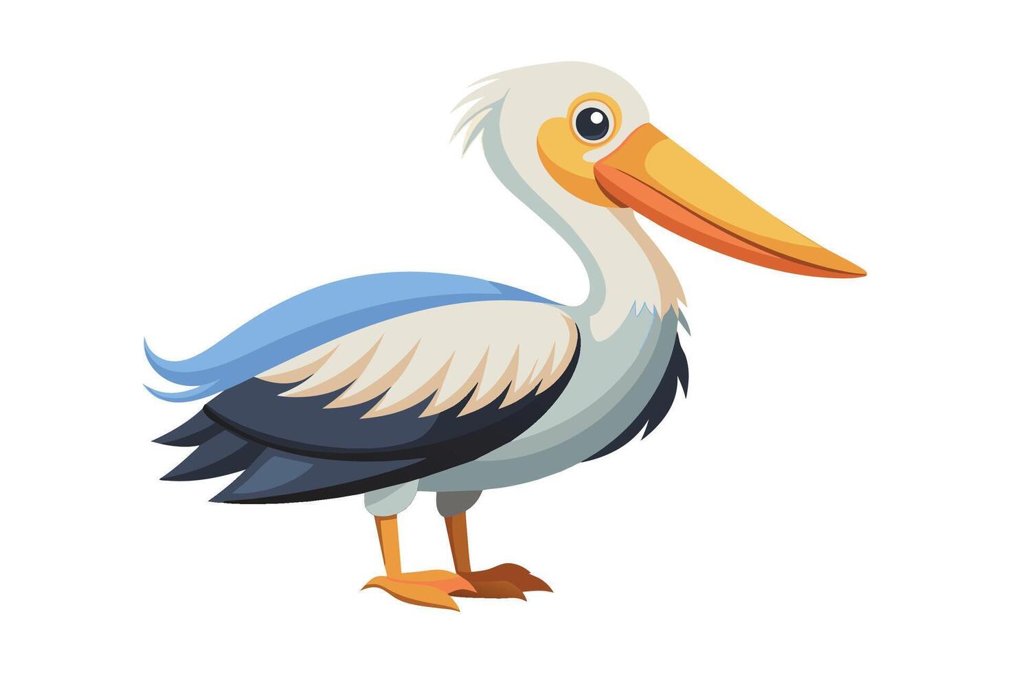 Pelican flat illustration on white background vector