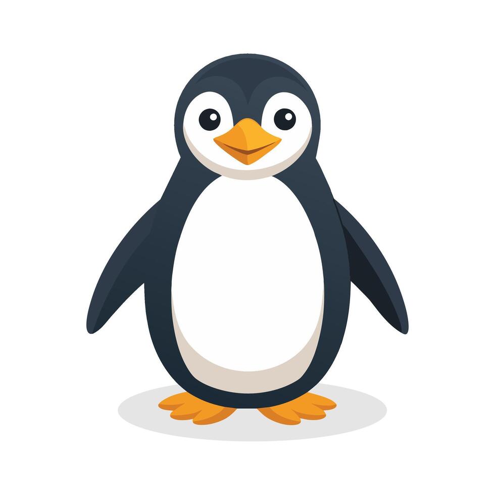 Penguin flat illustration on white background vector