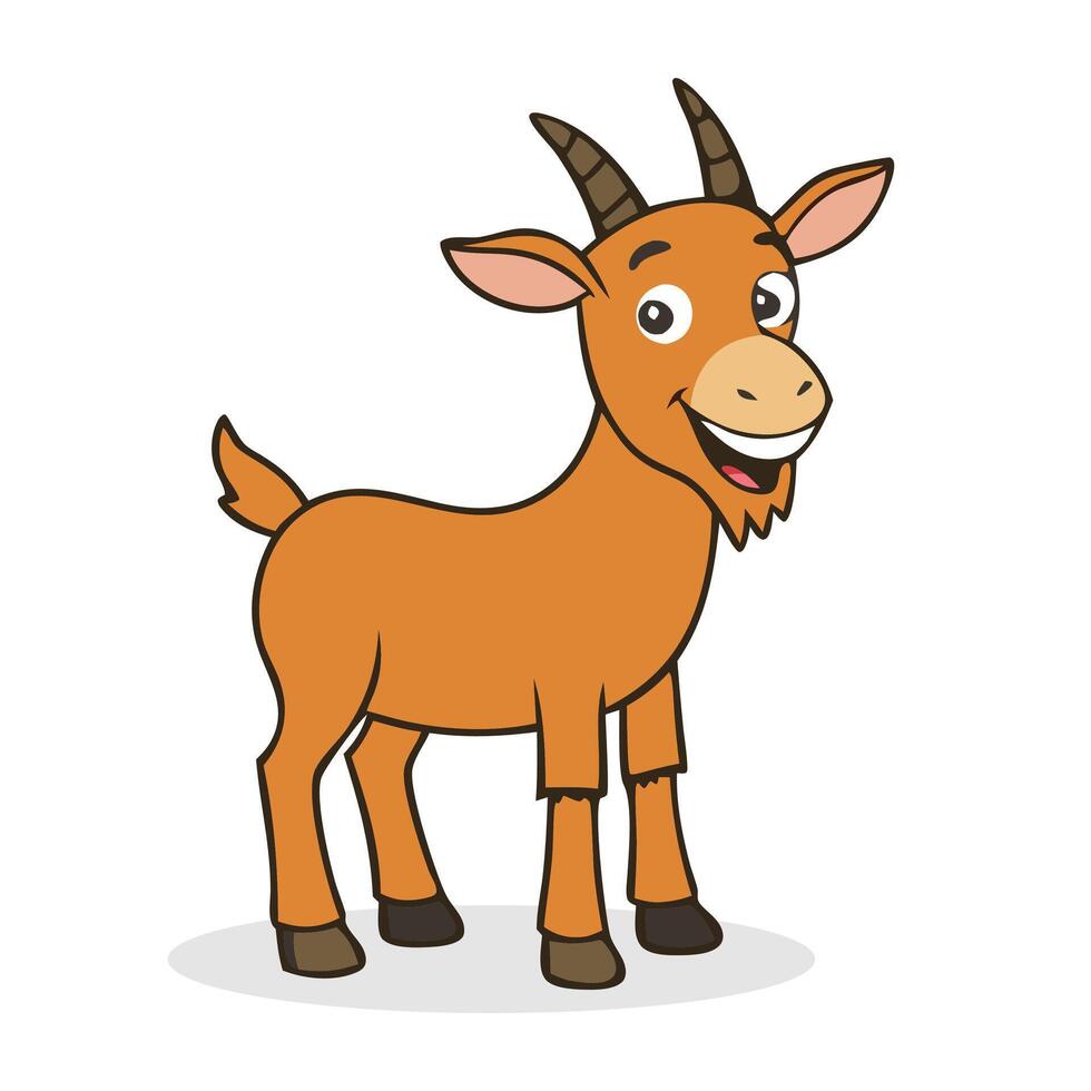 Goat Animal Cartoons style flat illustration on white background vector