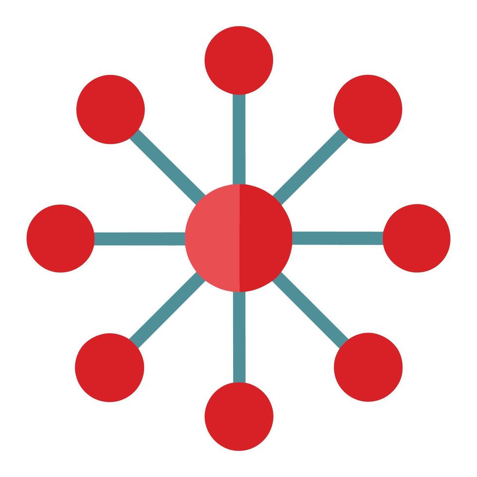 Centralized flat illustration on white background. vector