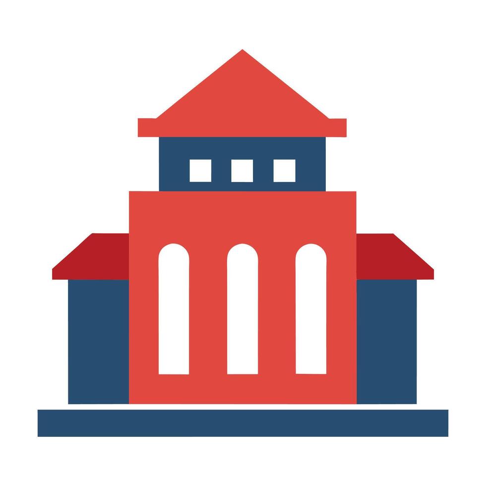 Building flat icon illustration on white background. vector