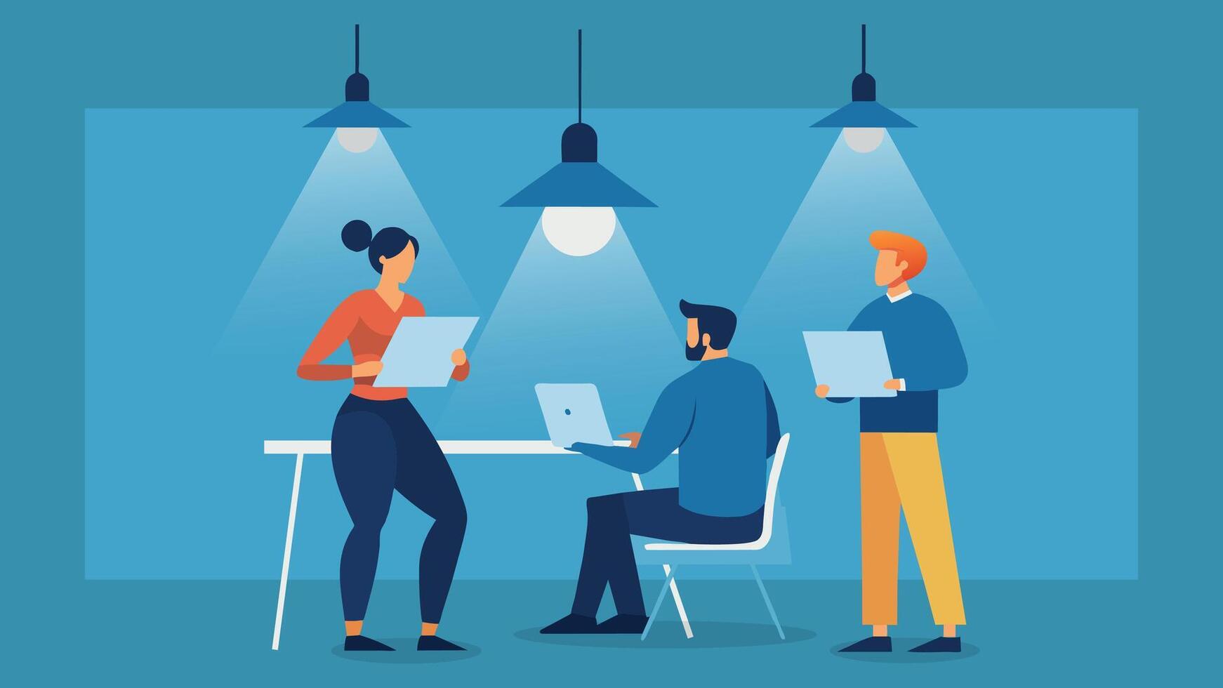 Discussion about a new business plan. Project. Brainstorming. Business flat pro illustration vector