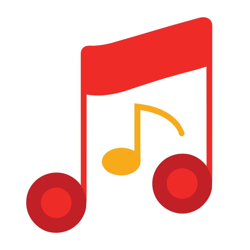 Music icon flat illustration on white background vector