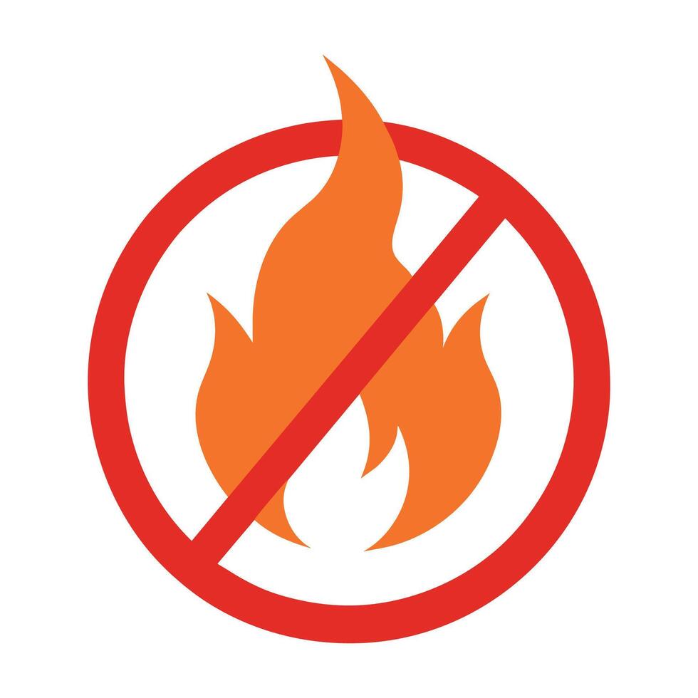 No fire flat icon illustration on white background. vector