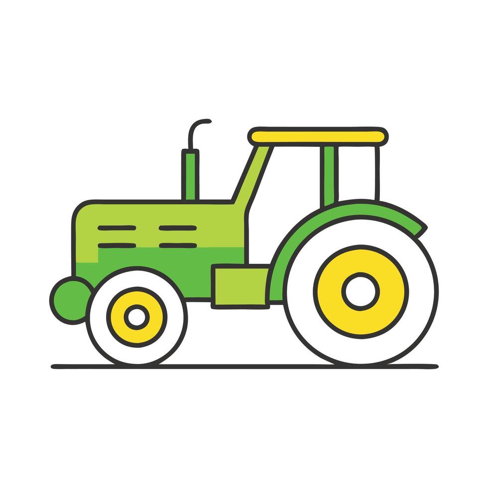 Tractor editable stroke outline icon isolated on white background flat illustration vector