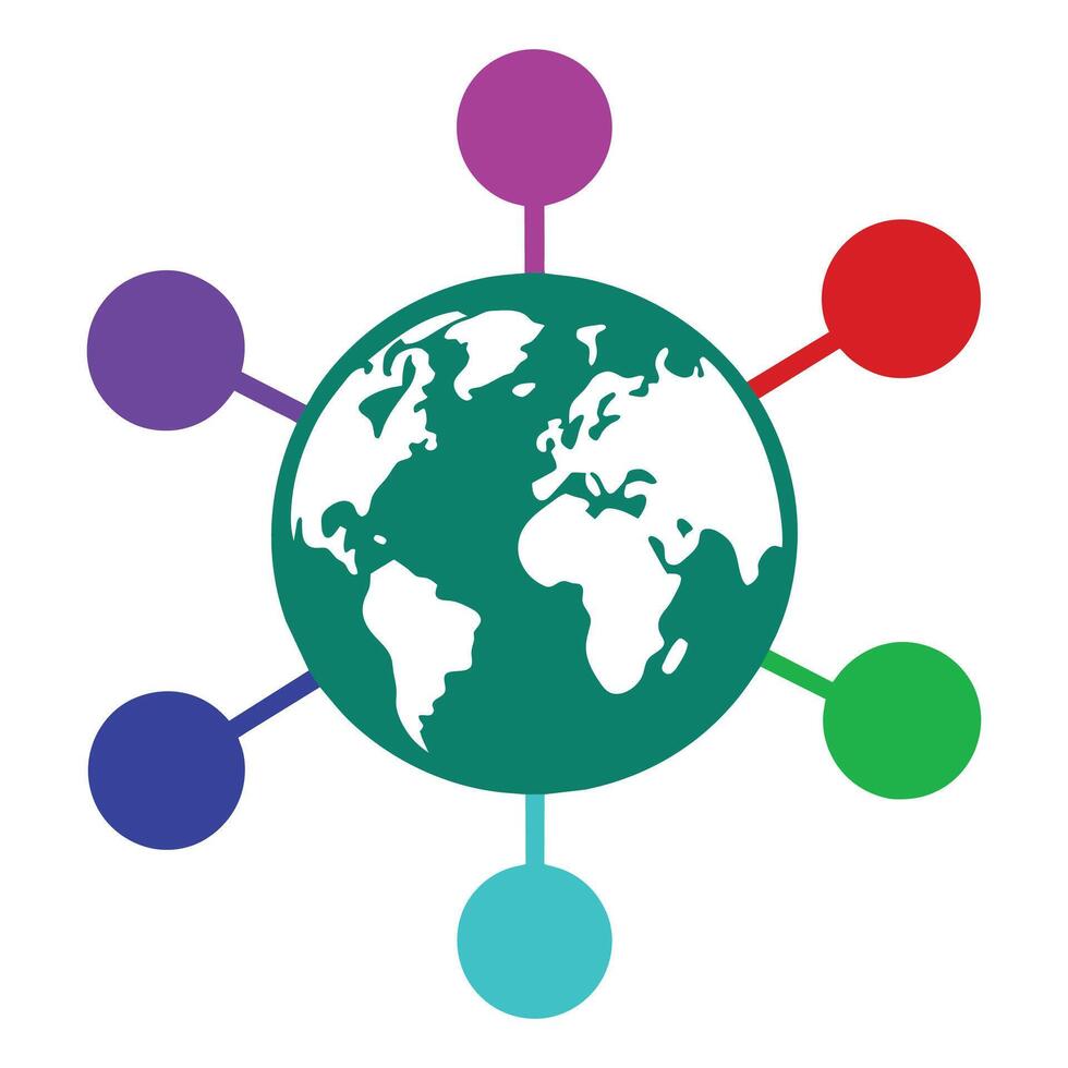 World network flat illustration on white background vector