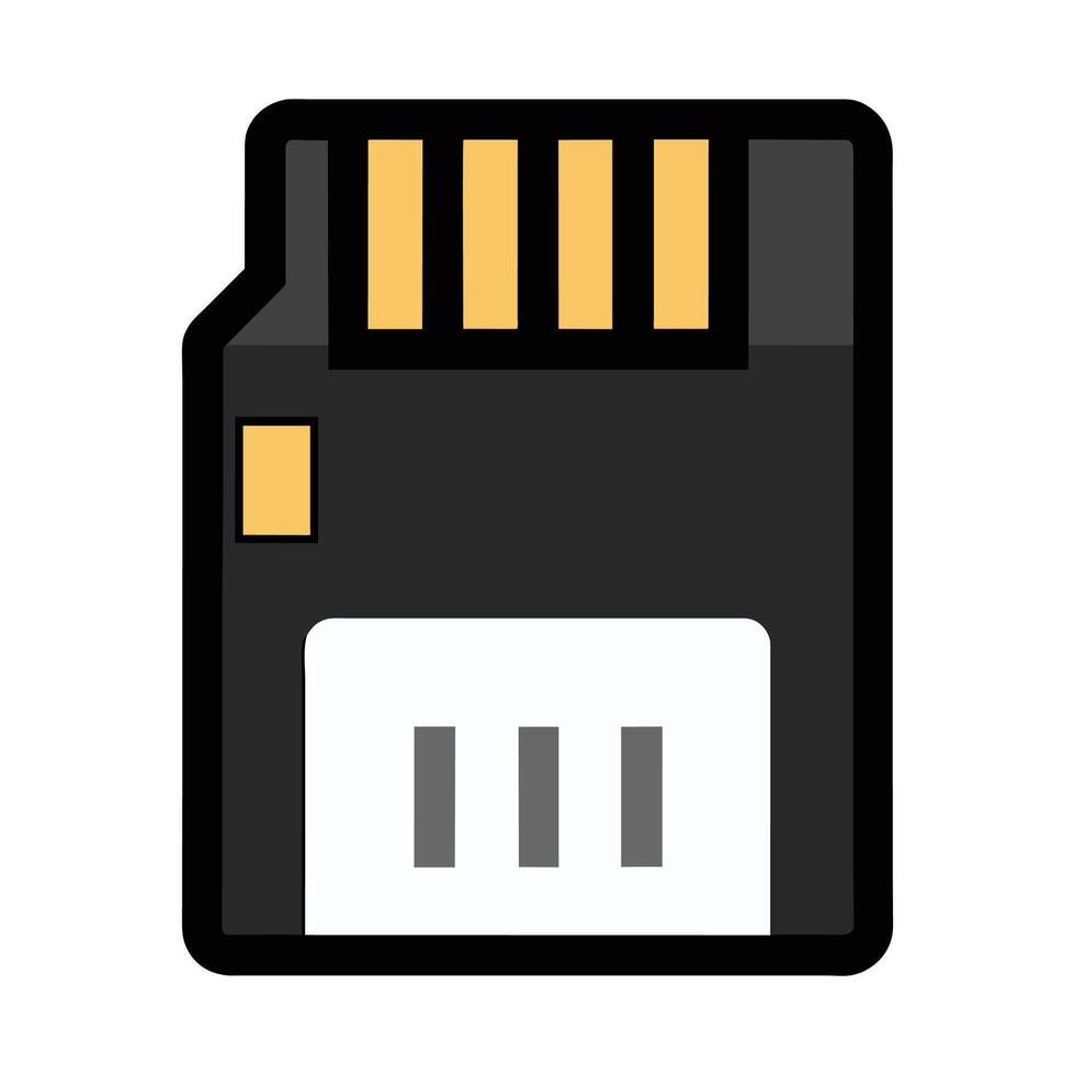 Memory card flat illustration on white background vector