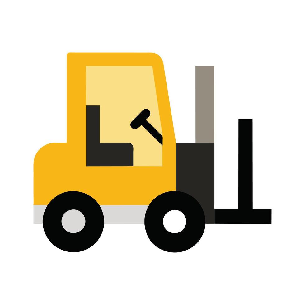 Forklift flat illustration on white background. vector